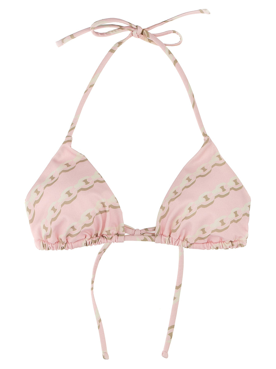 Versace 78% polyester bikini top in pink