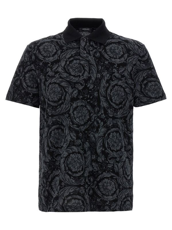 Versace 100% Cotton polo shirt in black