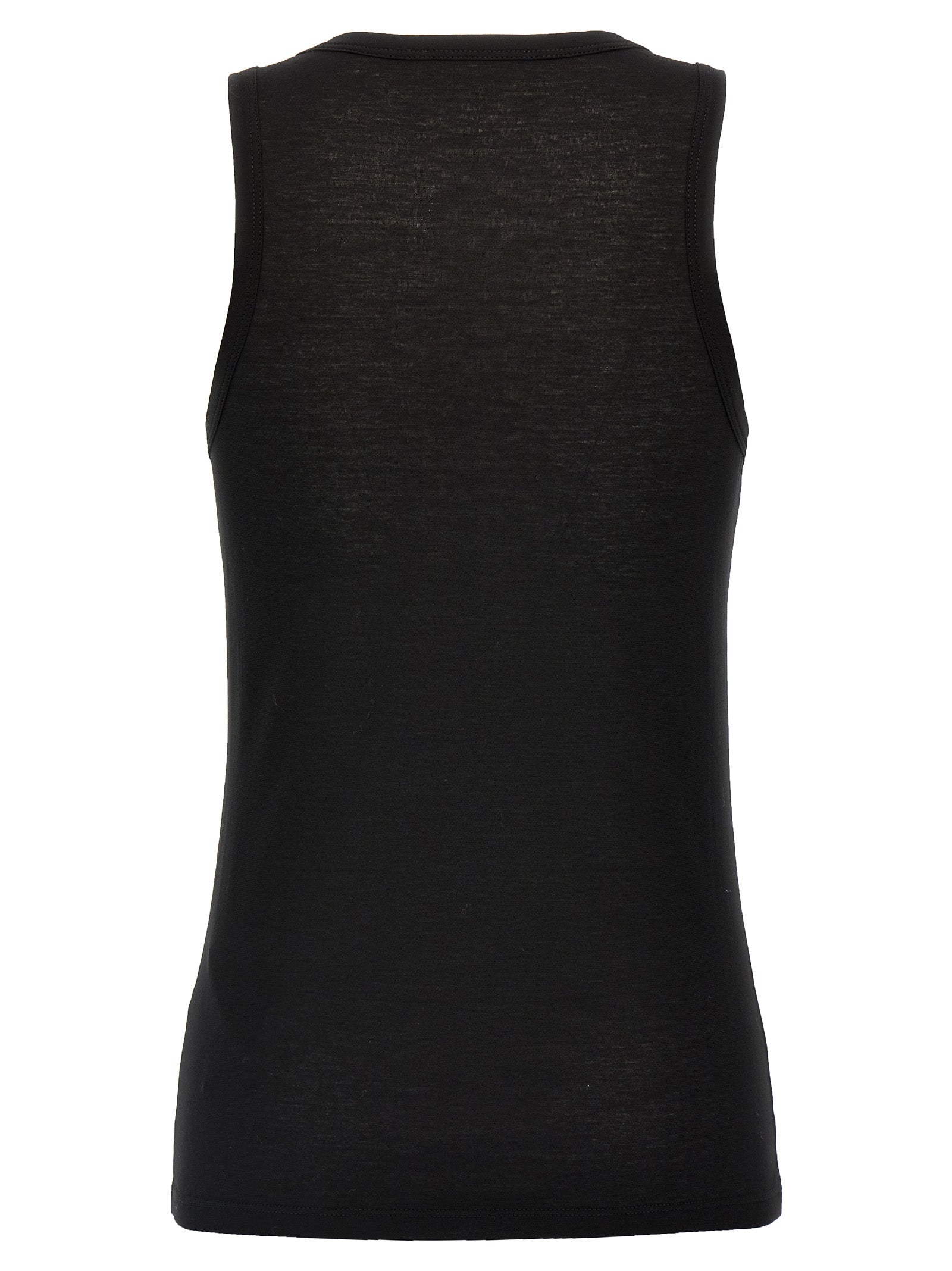 Jil Sander 100% cotton tank top in black — view 2