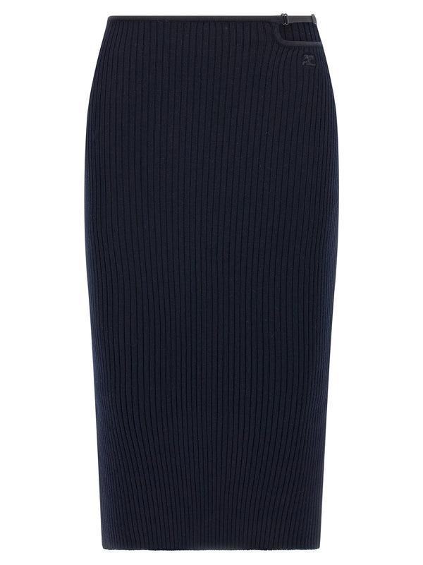 CourrèGes 70% Viscose skirt in navy