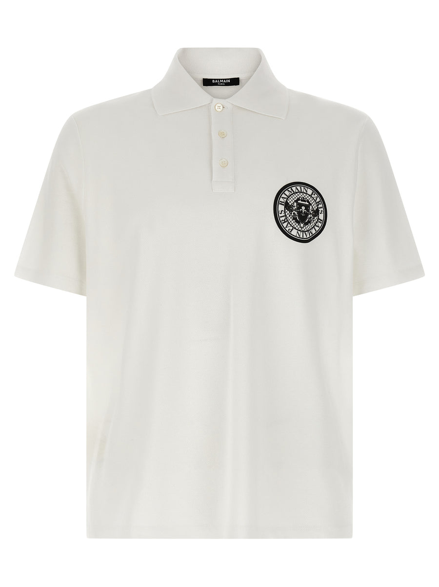 Balmain 100% Cotton polo shirt in white