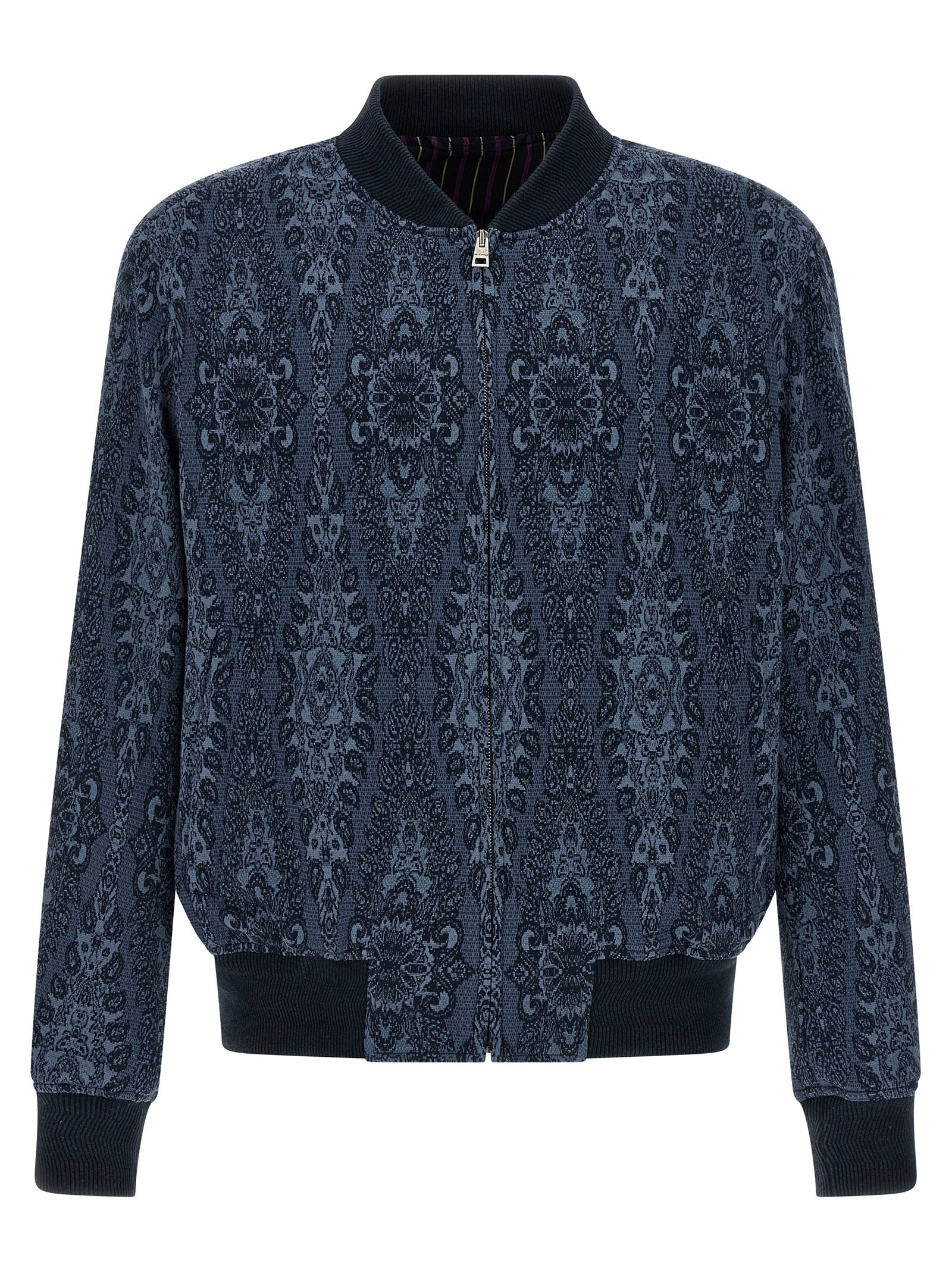 Etro 46% cotton bomber jacket in blue