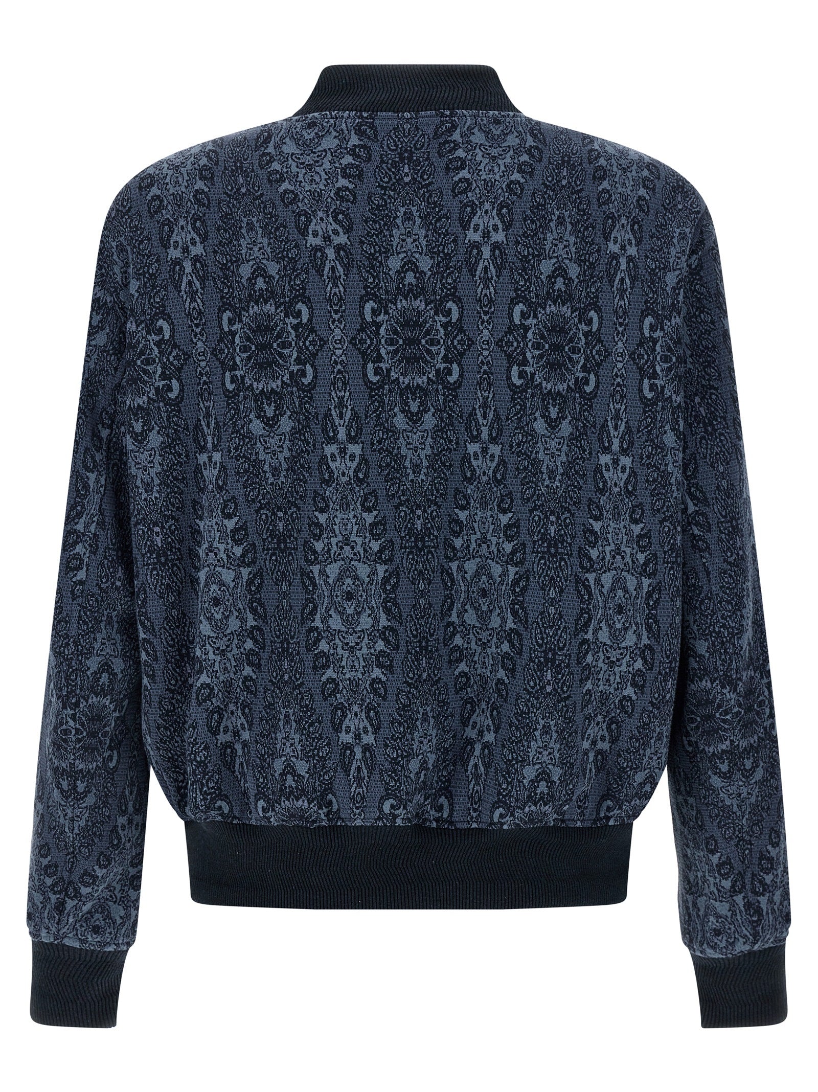 Etro 46% cotton bomber jacket in blue — view 2