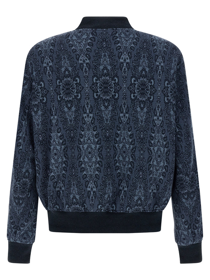 Etro 46% cotton bomber jacket in blue — view 2