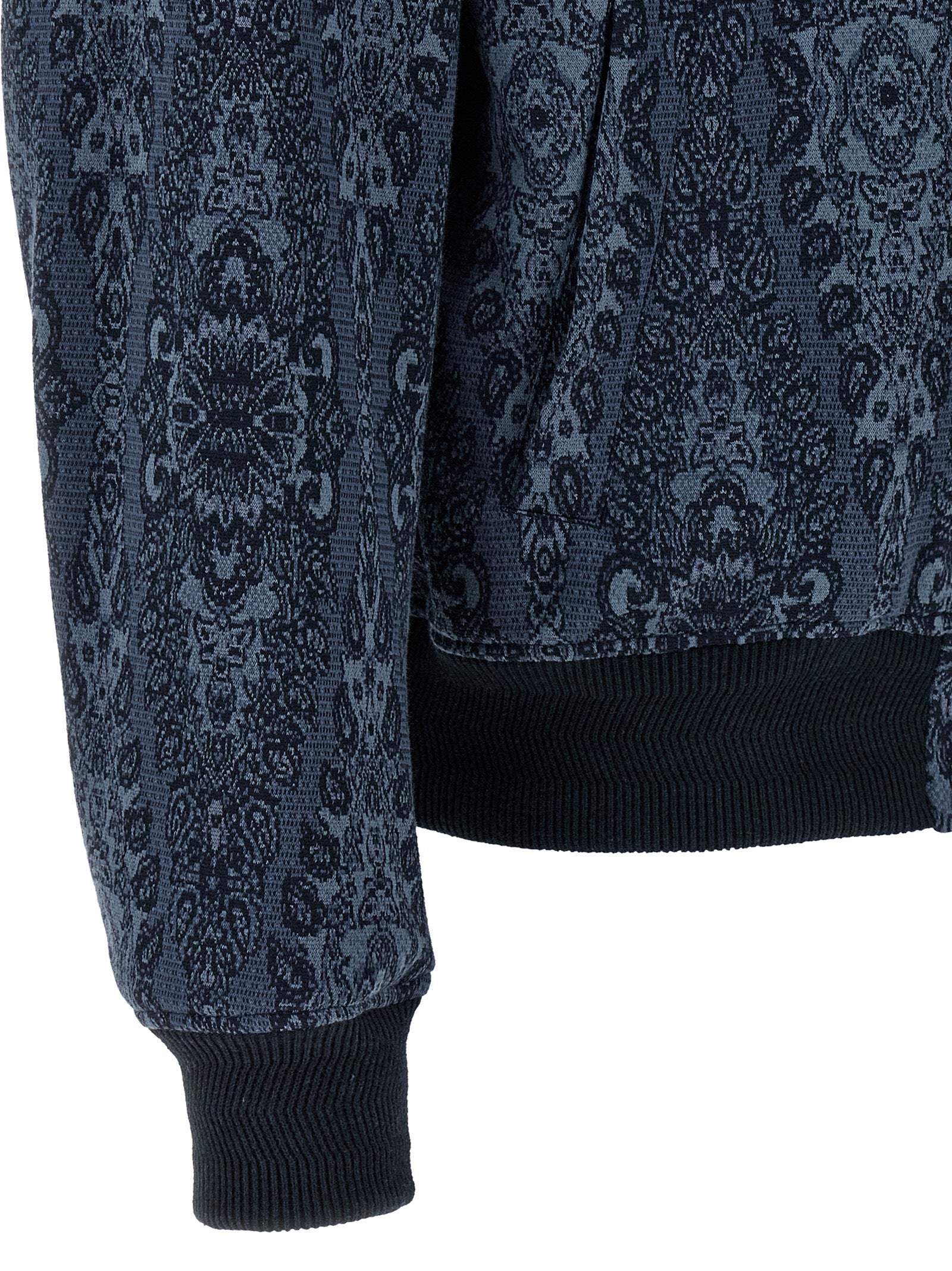 Etro 46% cotton bomber jacket in blue — view 4