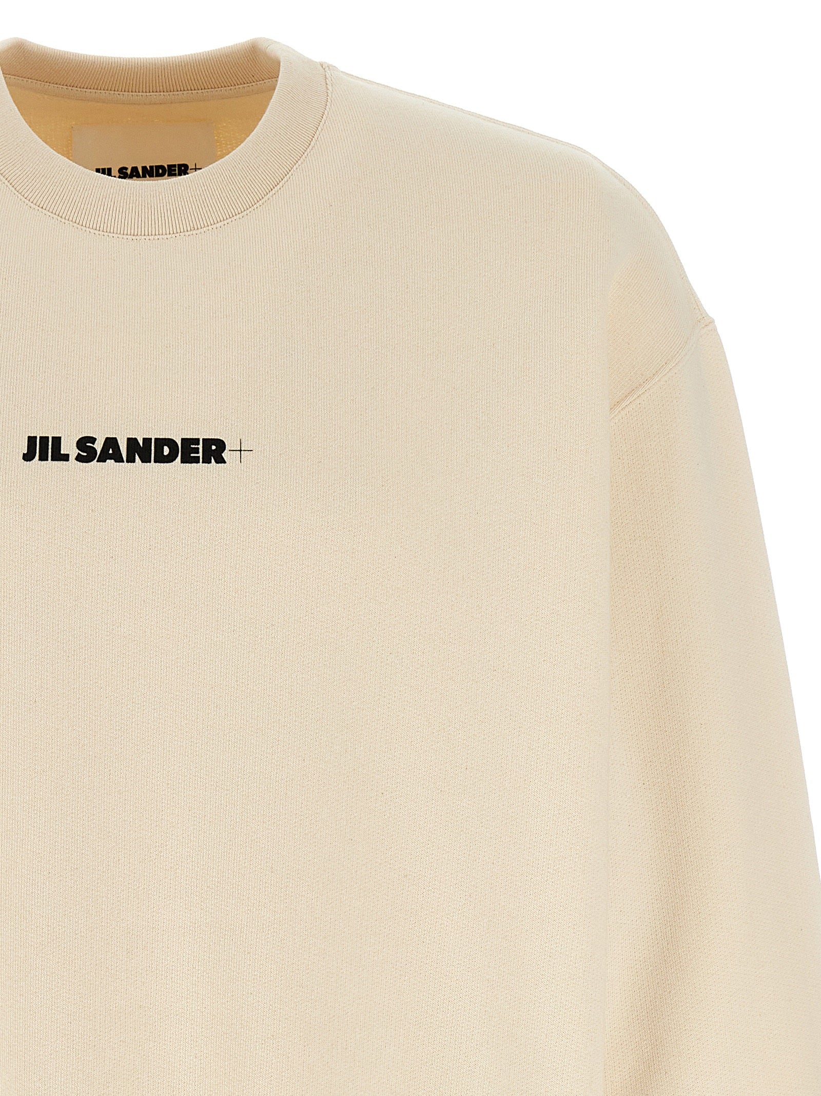 Jil Sander 100% cotton sweatshirt in beige — view 3