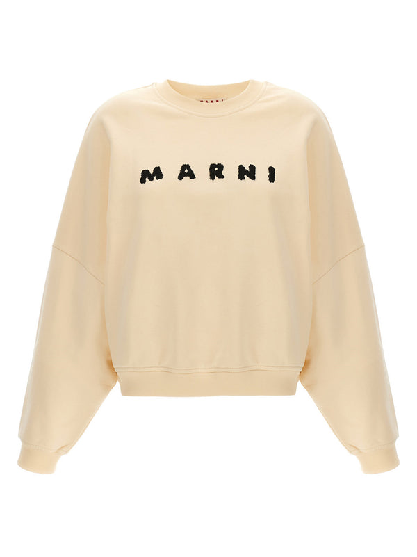 Marni 100% cotton sweatshirt in beige