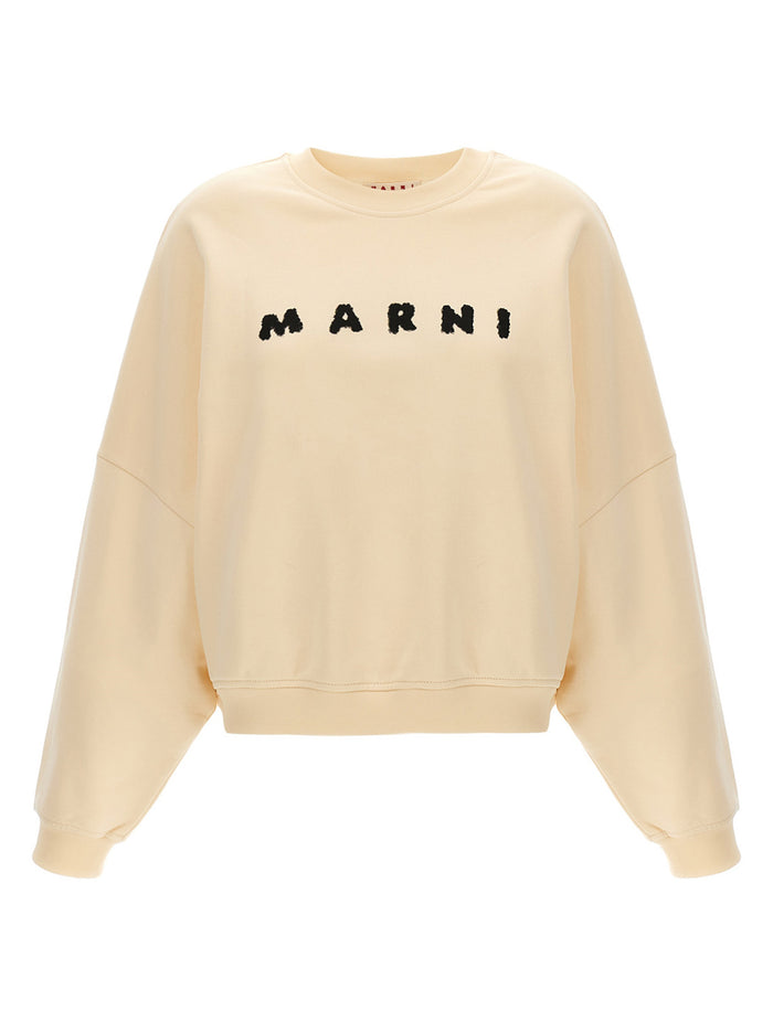 Marni 100% cotton sweatshirt in beige