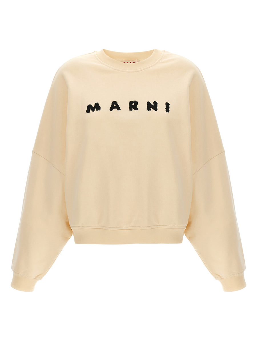Marni 100% cotton sweatshirt in beige