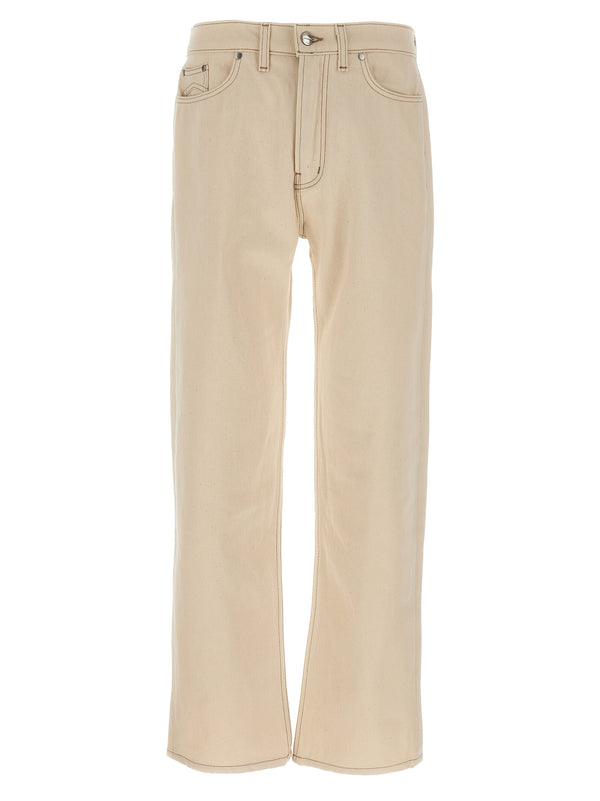 Rhude 100% cotton jeans in beige