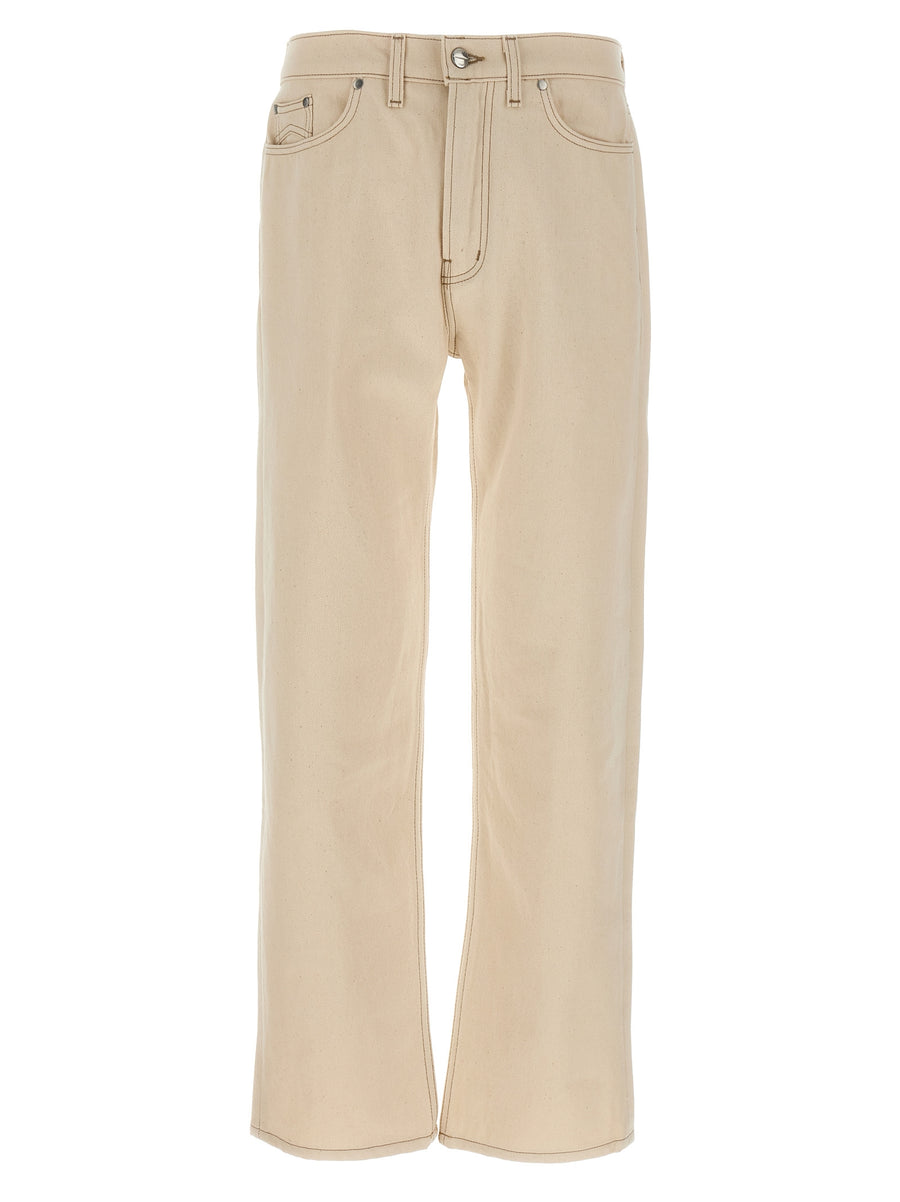 Rhude 100% cotton jeans in beige