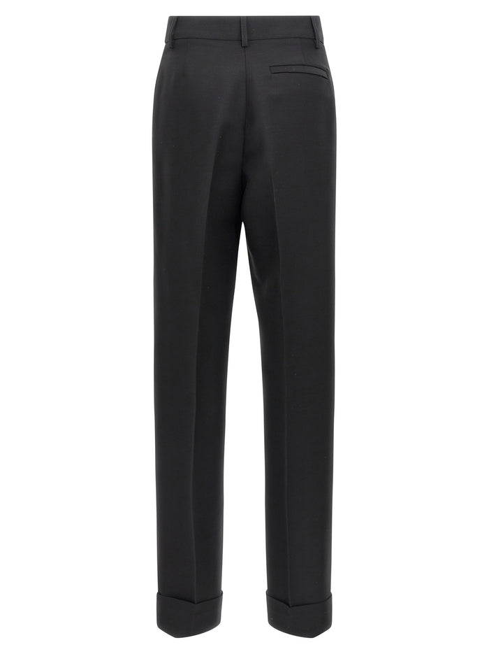 Ferragamo 73% Viscose trousers in black — view 2