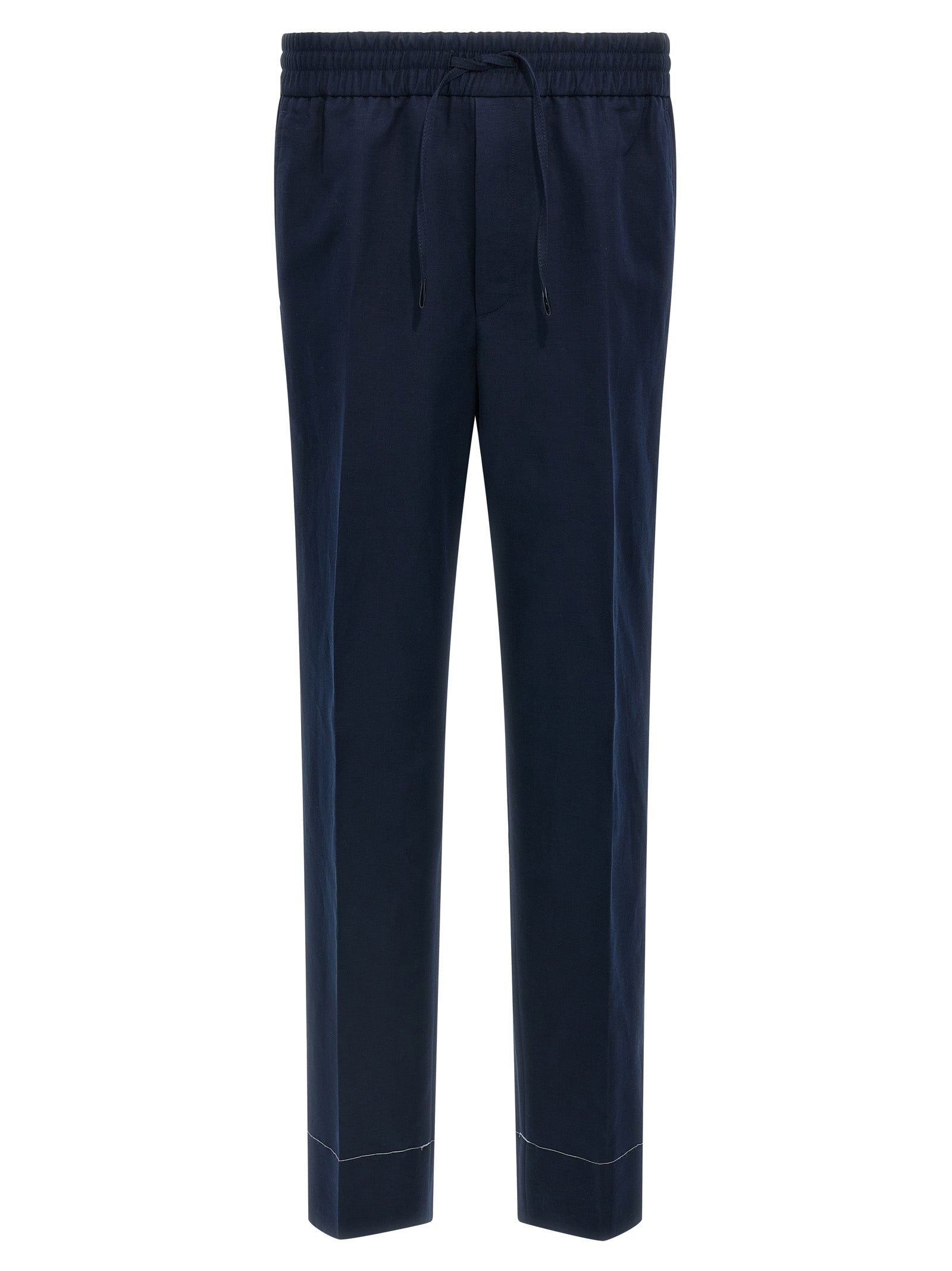 Brioni 53% Linen trousers in blue