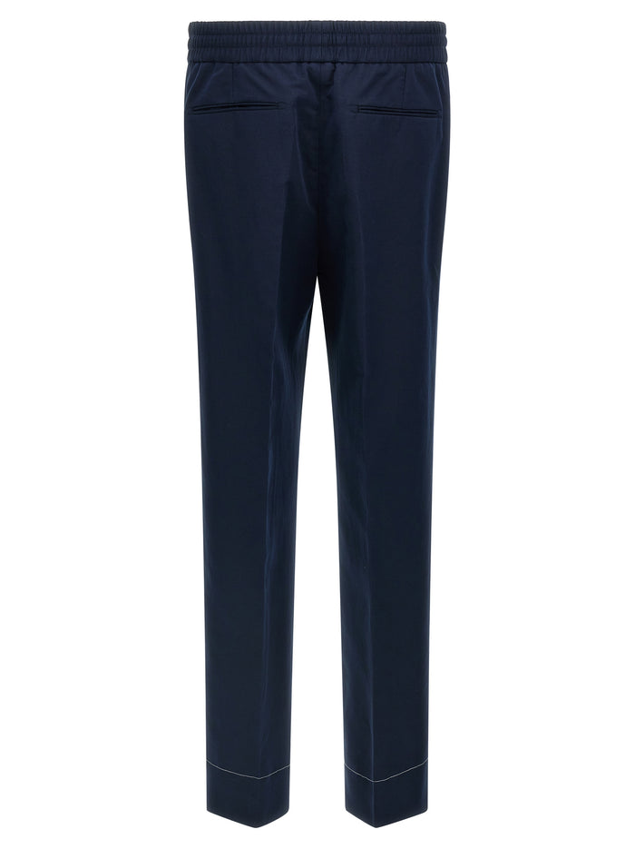 Brioni 53% Linen trousers in blue — view 2