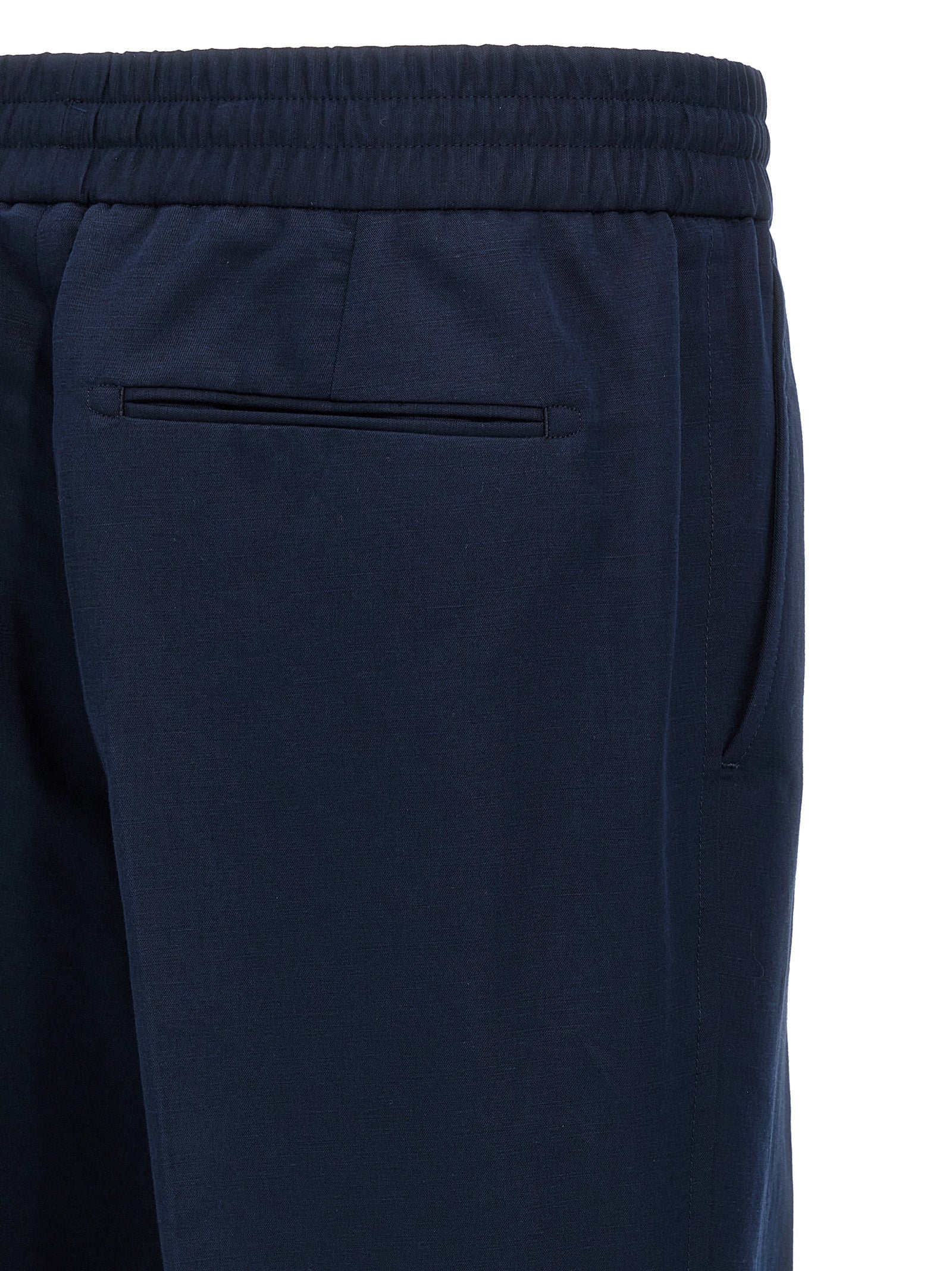 Brioni 53% Linen trousers in blue — view 4