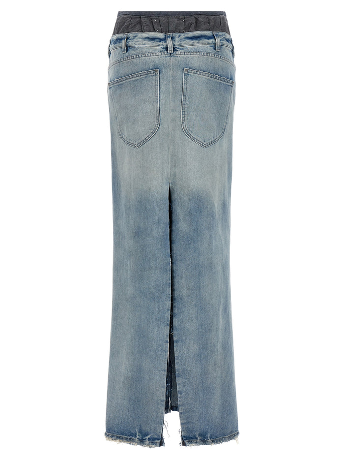 Maison Margiela 100% cotton skirt in blue — view 2