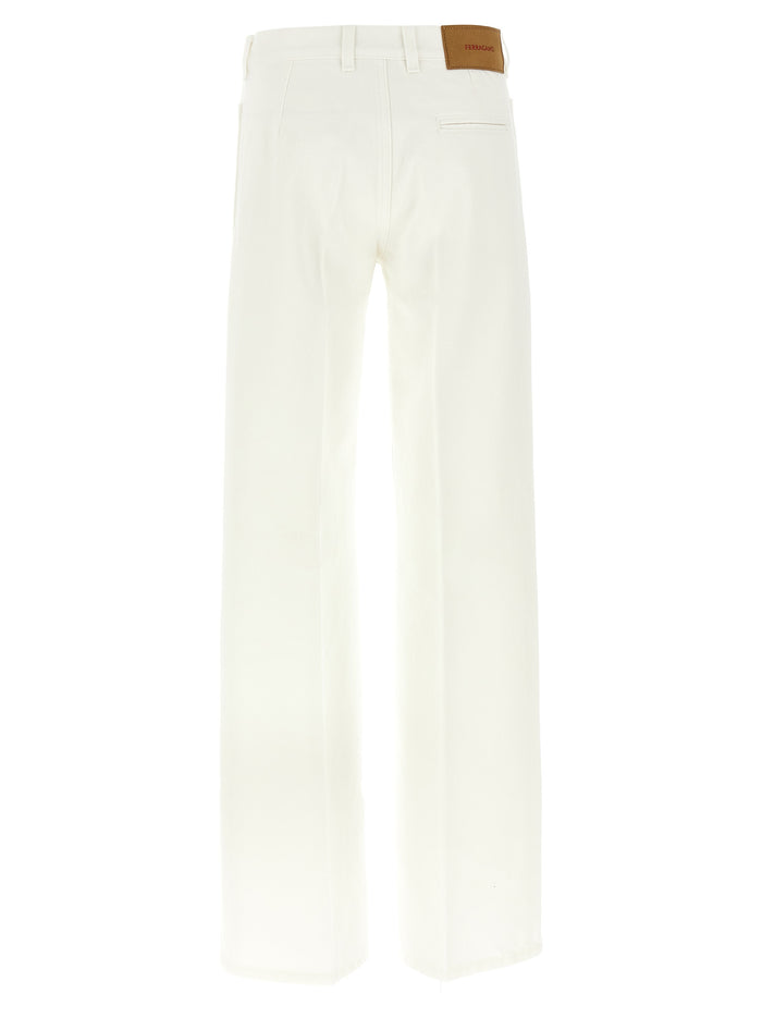 Ferragamo 100% cotton jeans in white — view 2