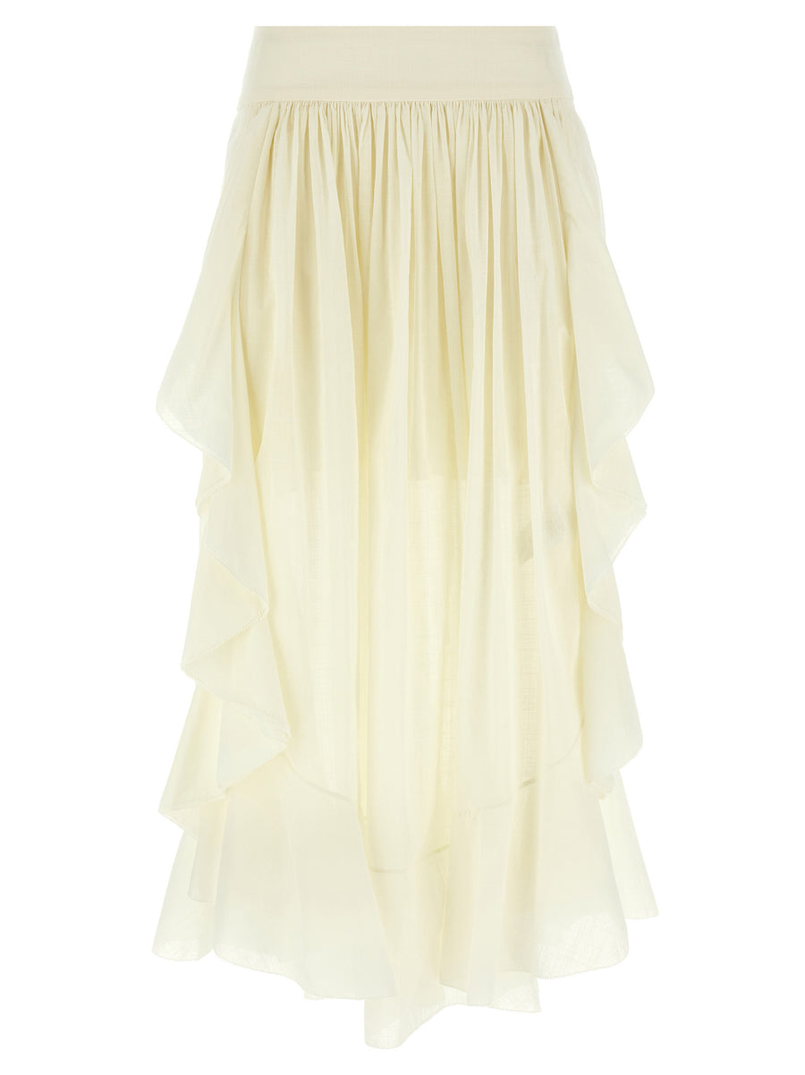 Zimmermann 100% cotton skirt in white