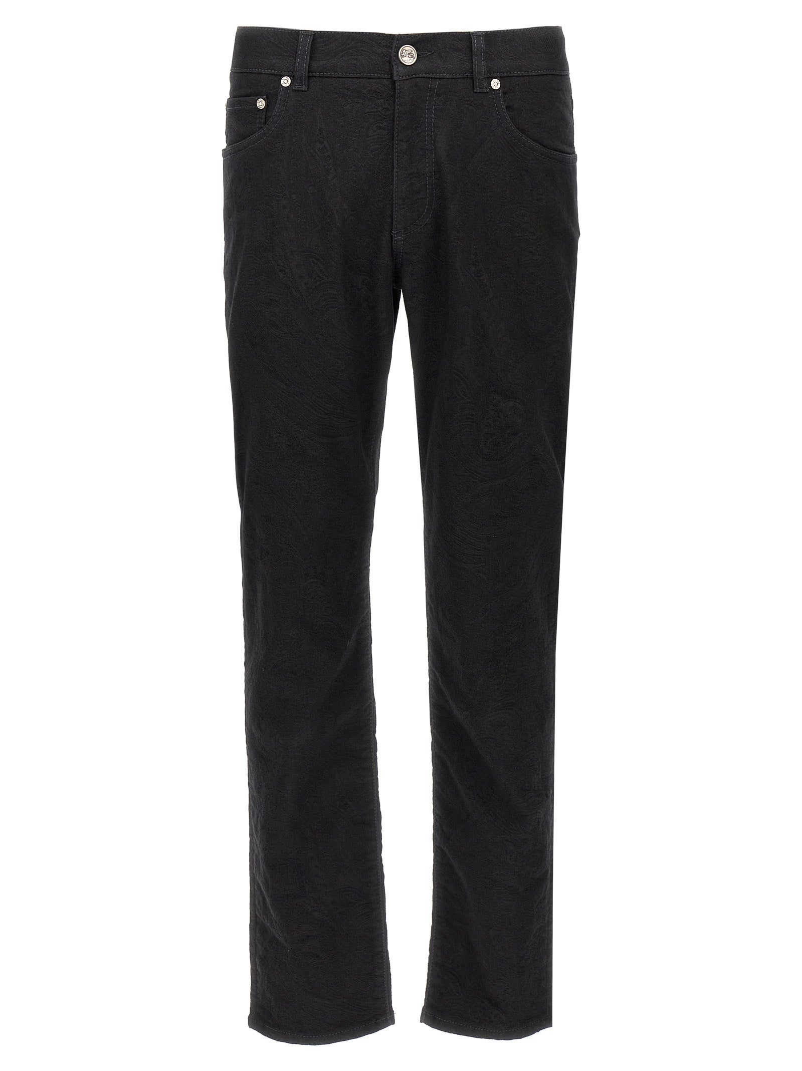 Etro 56% cotton jeans in black