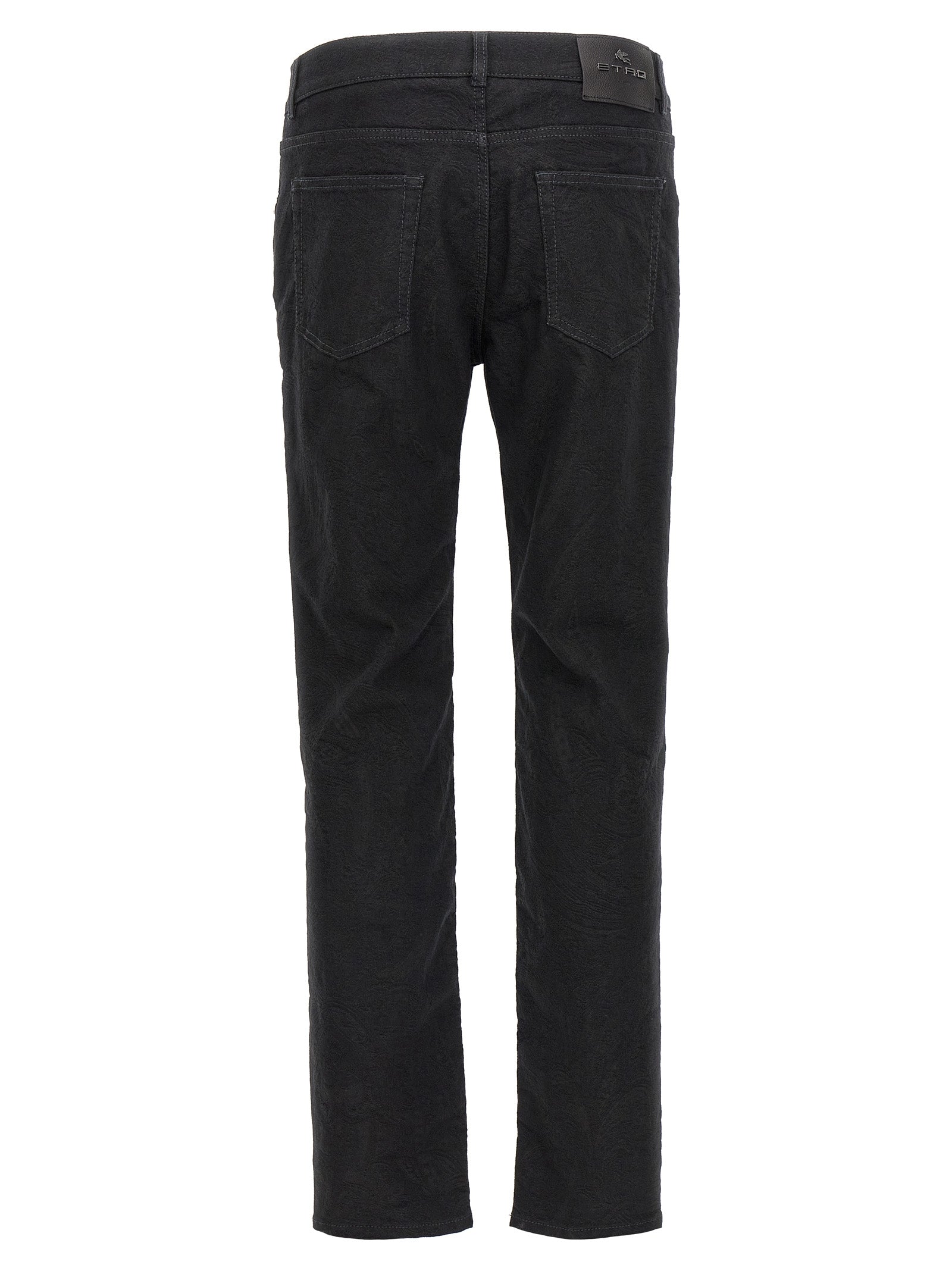 Etro 56% cotton jeans in black — view 2
