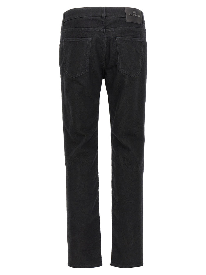 Etro 56% cotton jeans in black — view 2