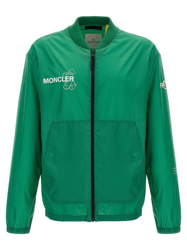 Moncler Genius 100% polyamide bomber jacket in green