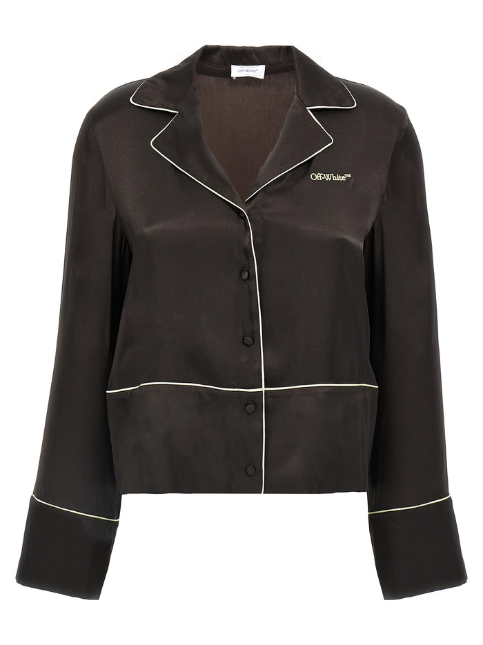 Off-White 75% acetate blouse in black