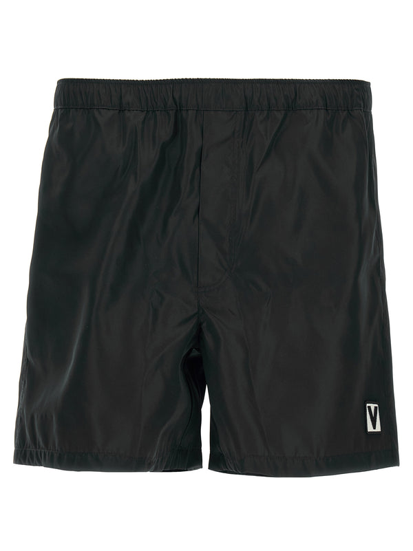 Valentino Garavani 100% polyamide swim shorts in black