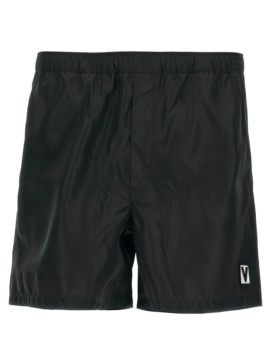 Valentino Garavani 100% polyamide swim shorts in black