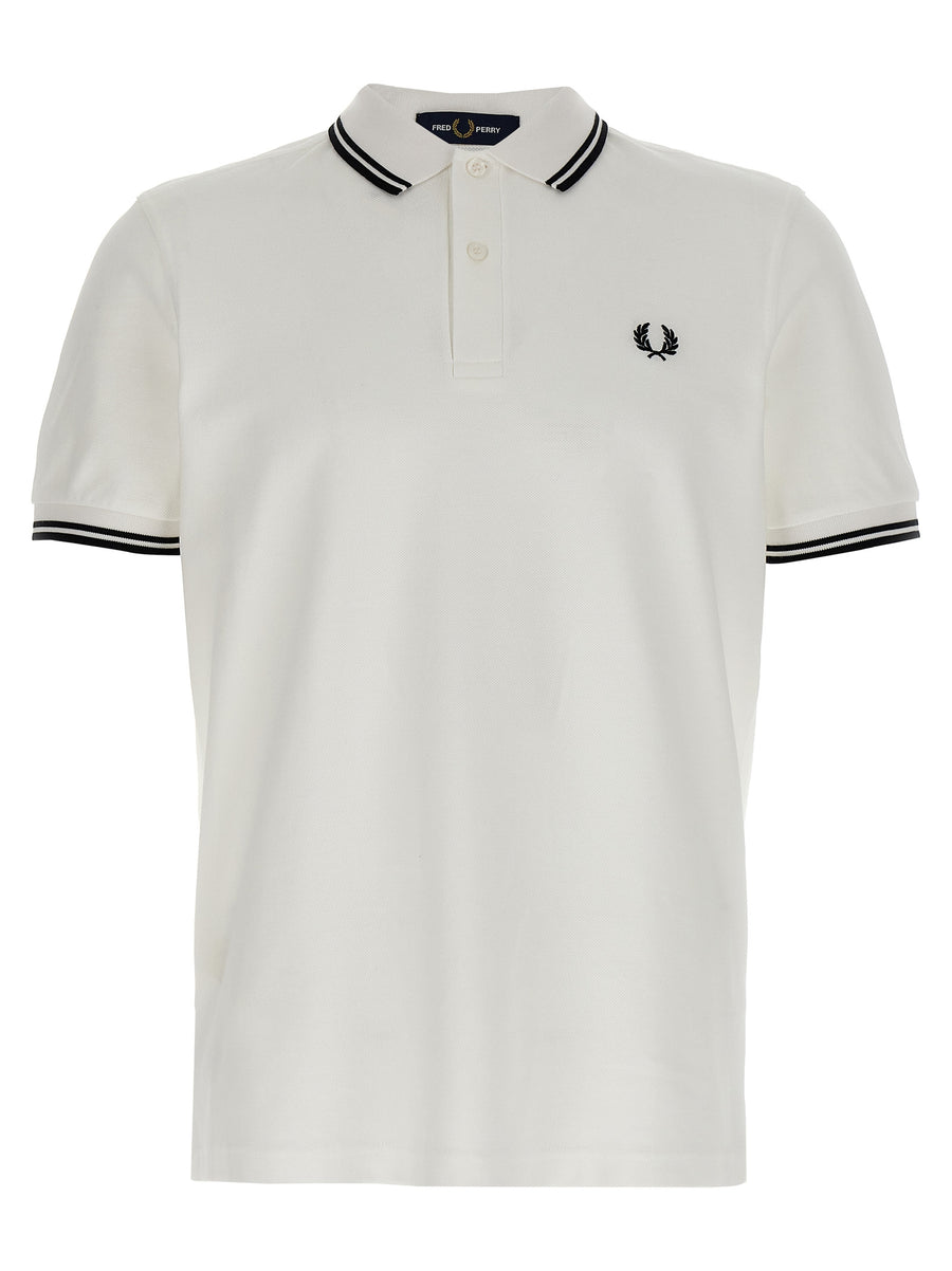 Comme des Garçons 100% cotton polo shirt in white