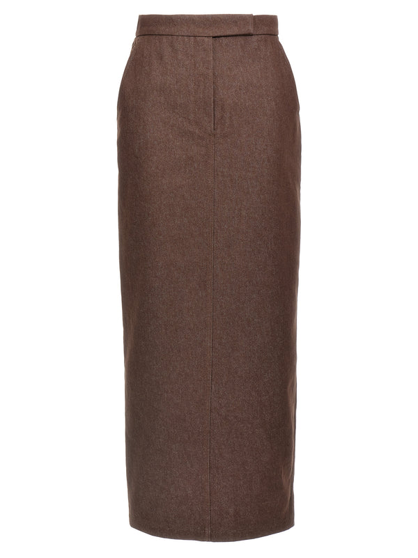 Max Mara 100% Cotton skirt in brown