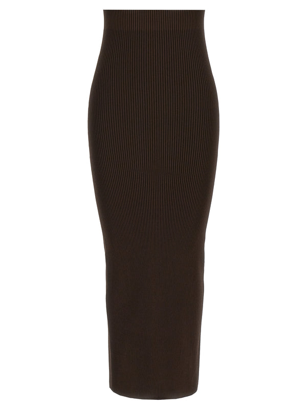 Max Mara 75% viscose skirt in brown
