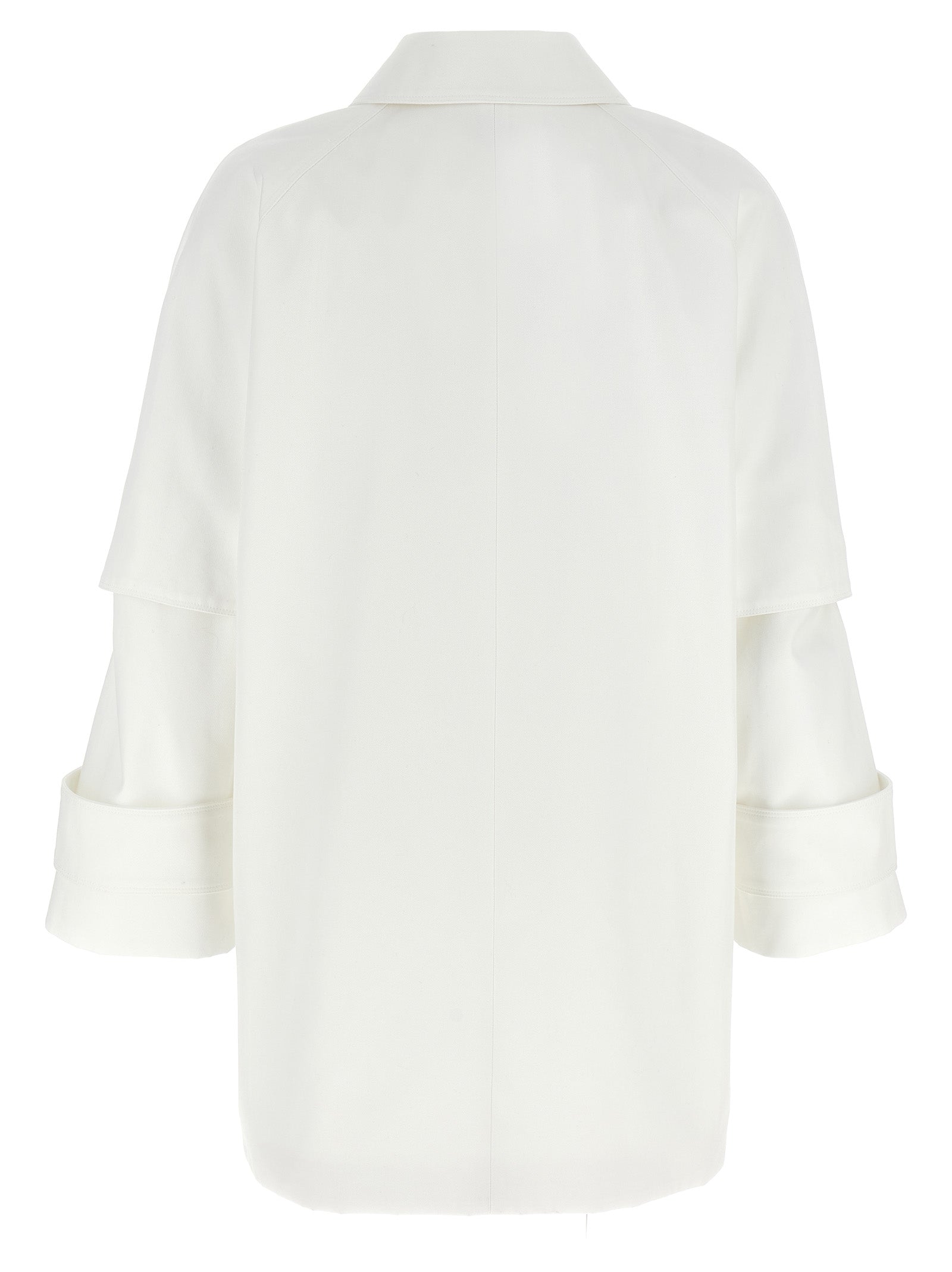 Max Mara 100% cotton gabardine trench coat in white — view 2