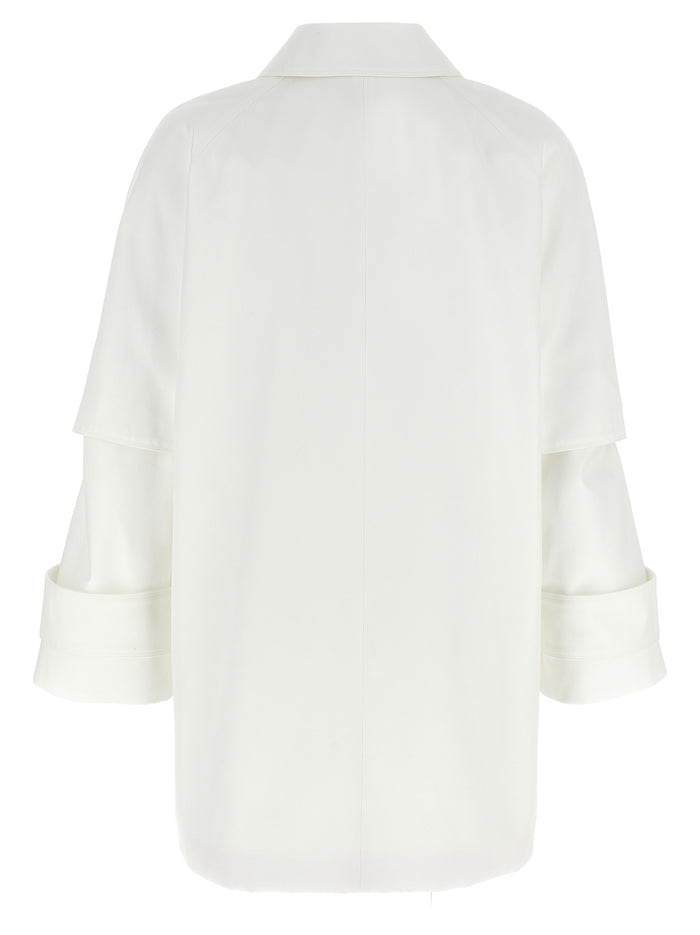 Max Mara 100% cotton gabardine trench coat in white — view 2