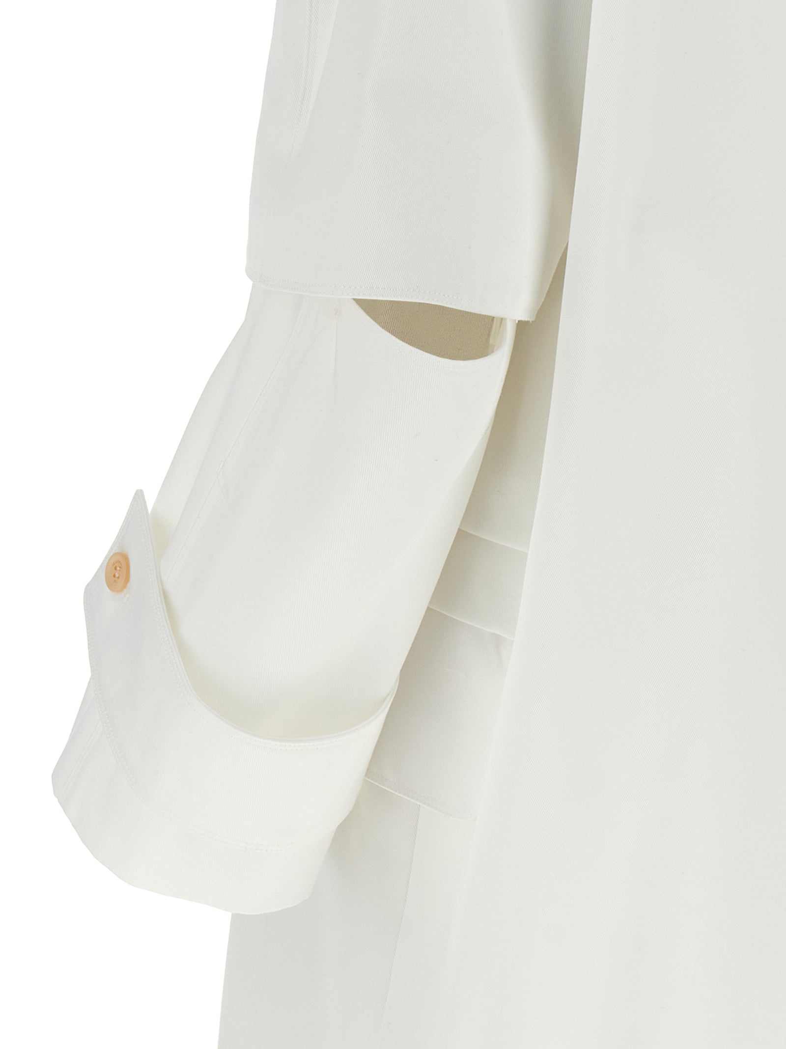 Max Mara 100% cotton gabardine trench coat in white — view 4