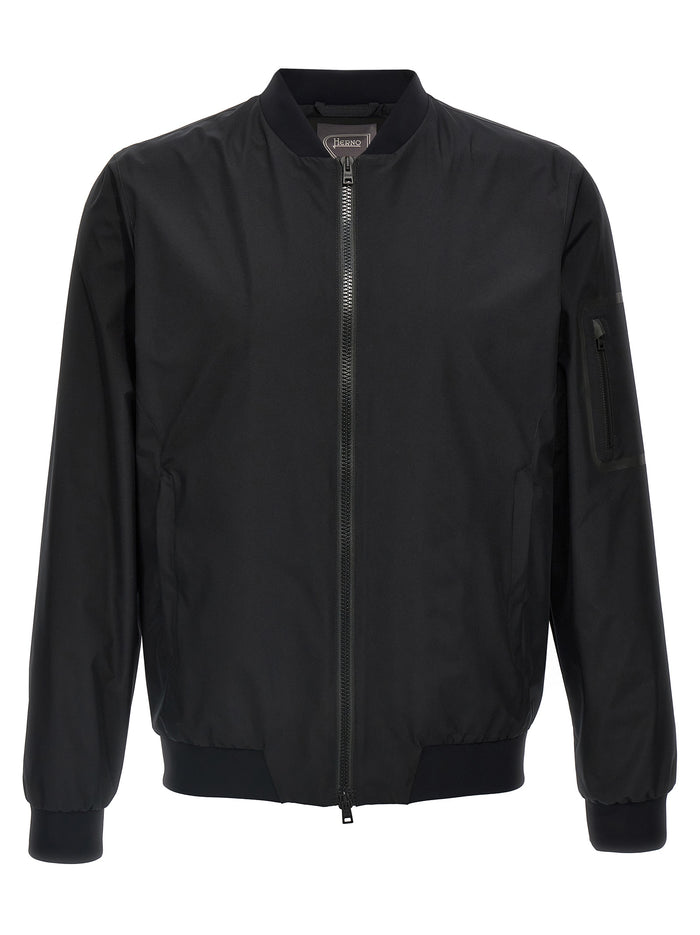 Herno 100% polyester bomber jacket in black