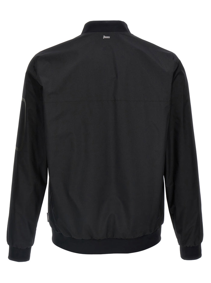 Herno 100% polyester bomber jacket in black — view 2