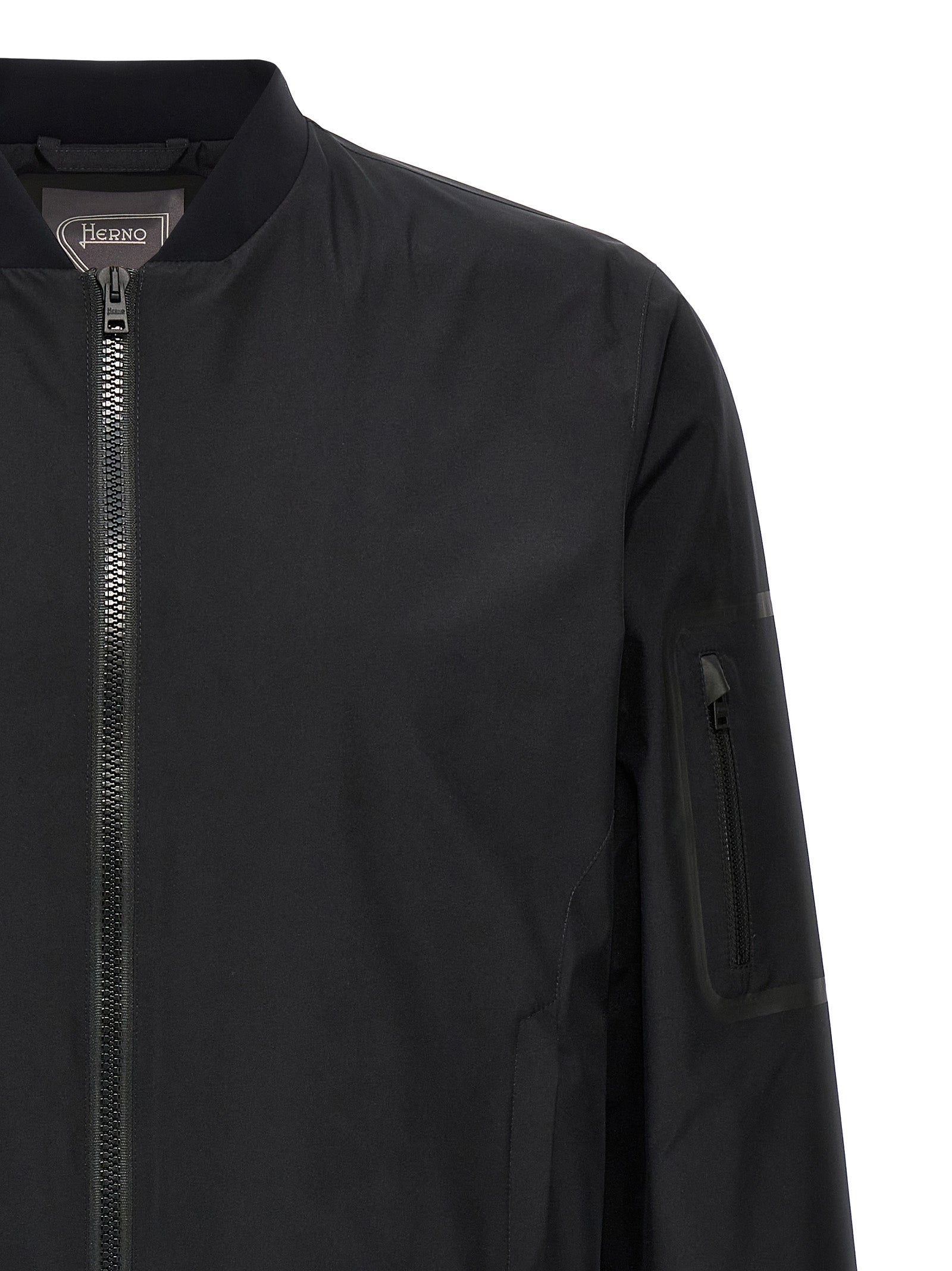 Herno 100% polyester bomber jacket in black — view 3