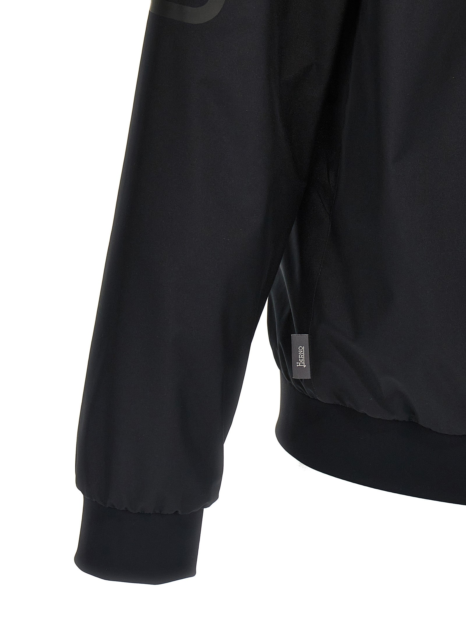 Herno 100% polyester bomber jacket in black — view 4