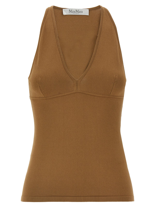 Max Mara 75% viscose tank top in brown