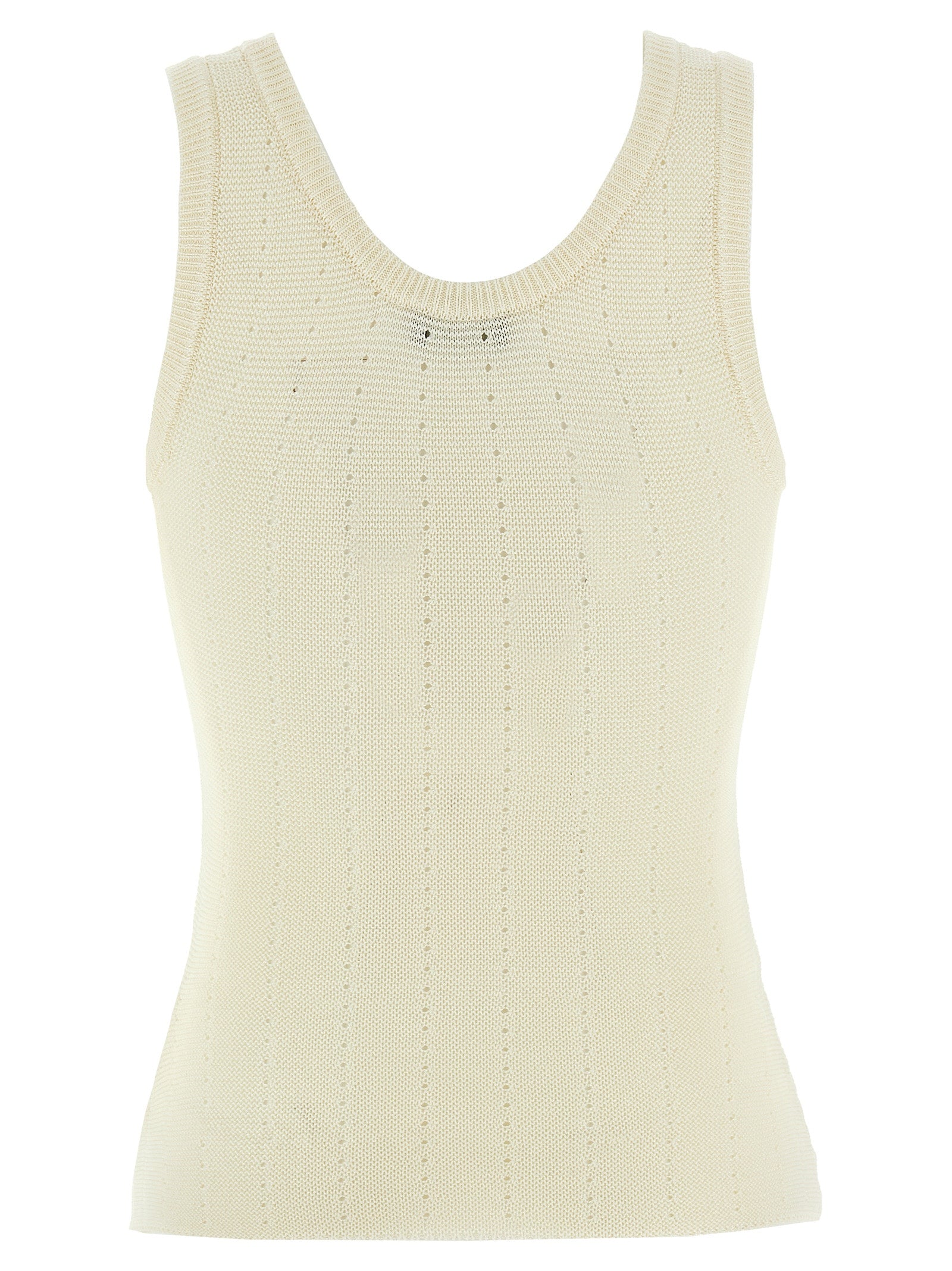 Etro 76% silk tank top in white — view 2