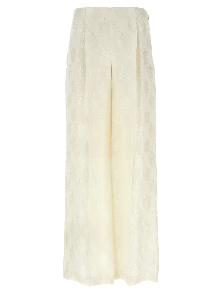 Fendi 51% silk trousers in white