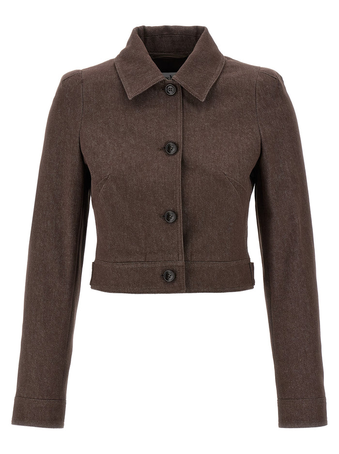 Max Mara 100% cotton blazer in brown