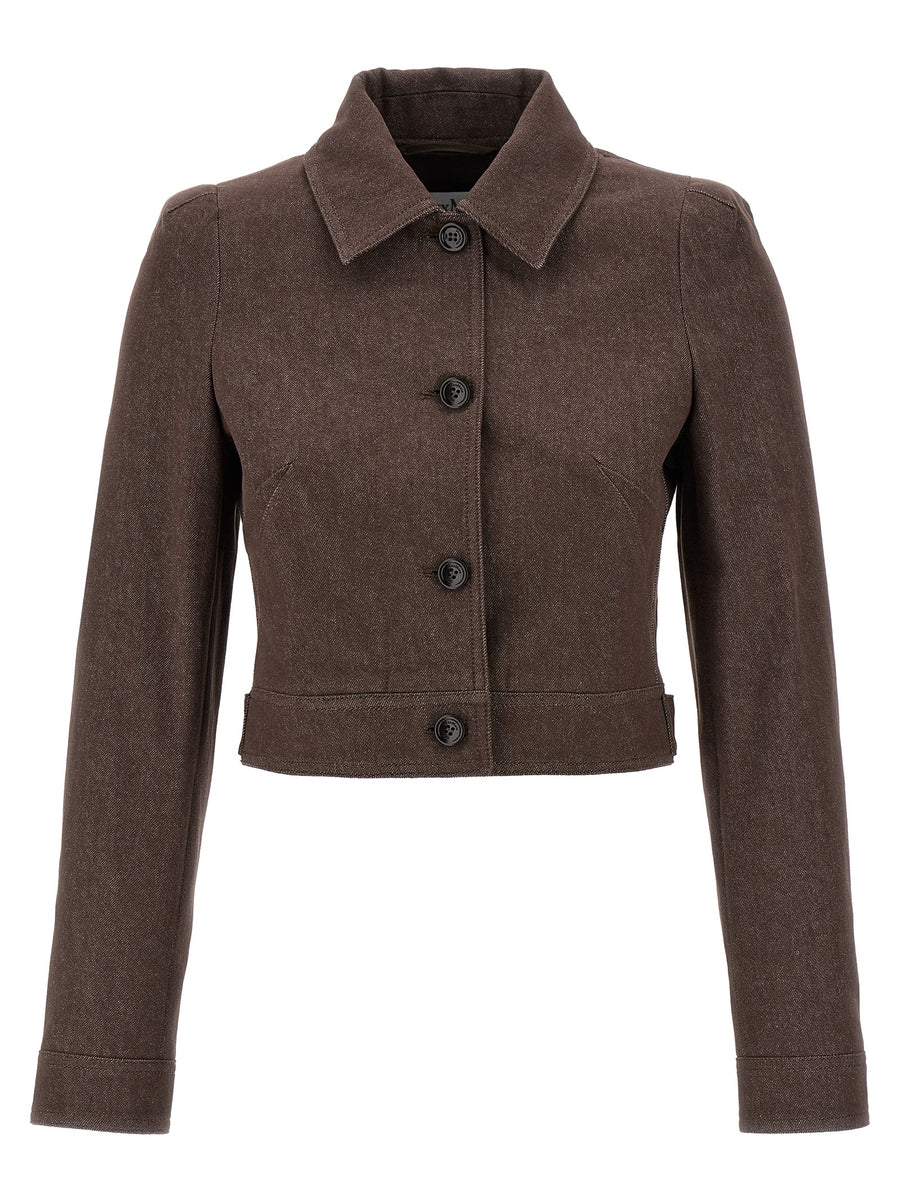 Max Mara 100% cotton blazer in brown