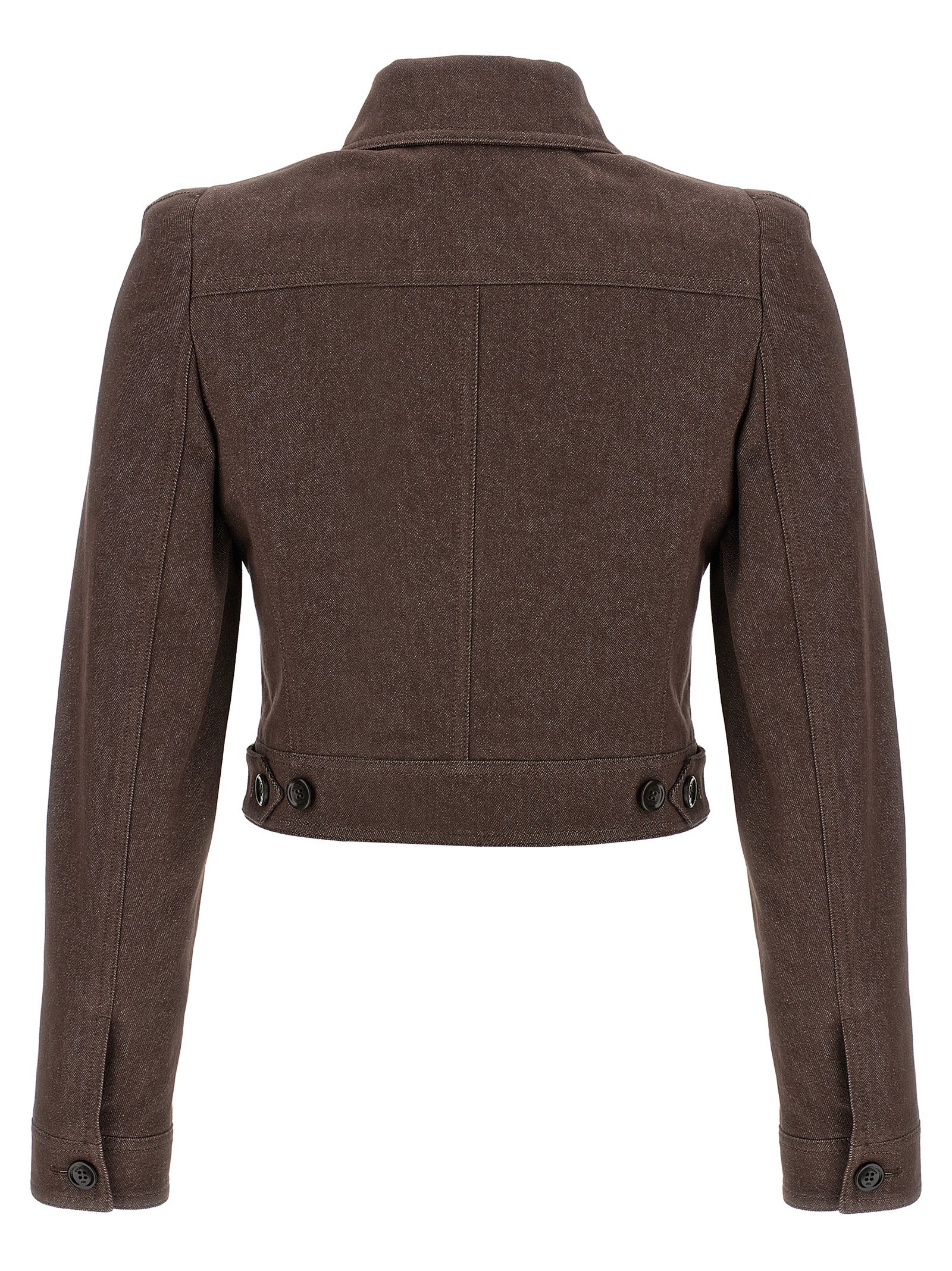 Max Mara 100% cotton blazer in brown — view 2