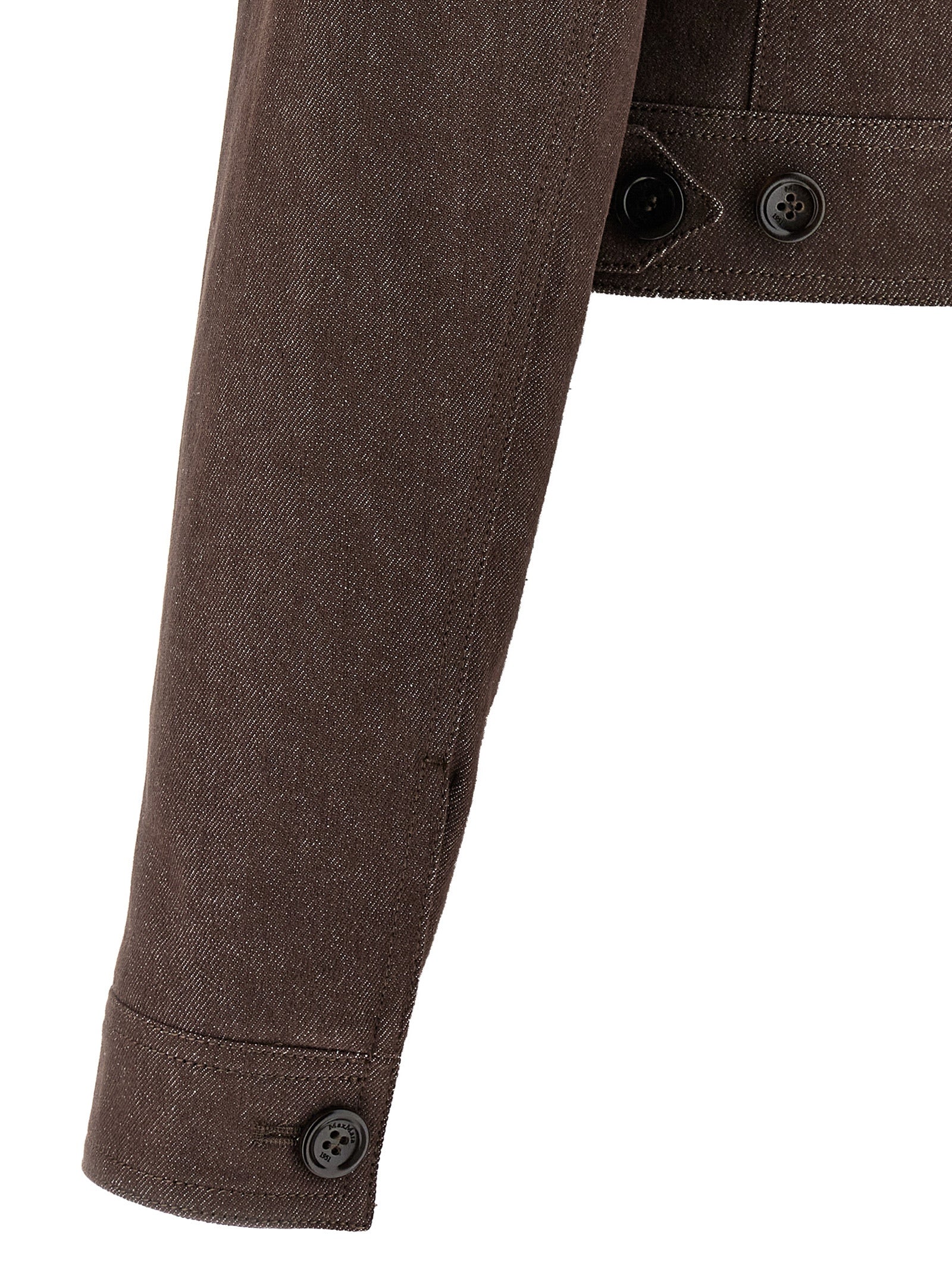 Max Mara 100% cotton blazer in brown — view 4