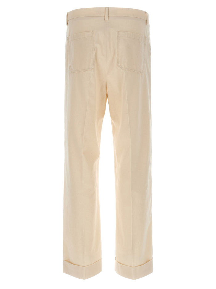 Valentino Garavani 100% Cotton trousers in beige — view 2