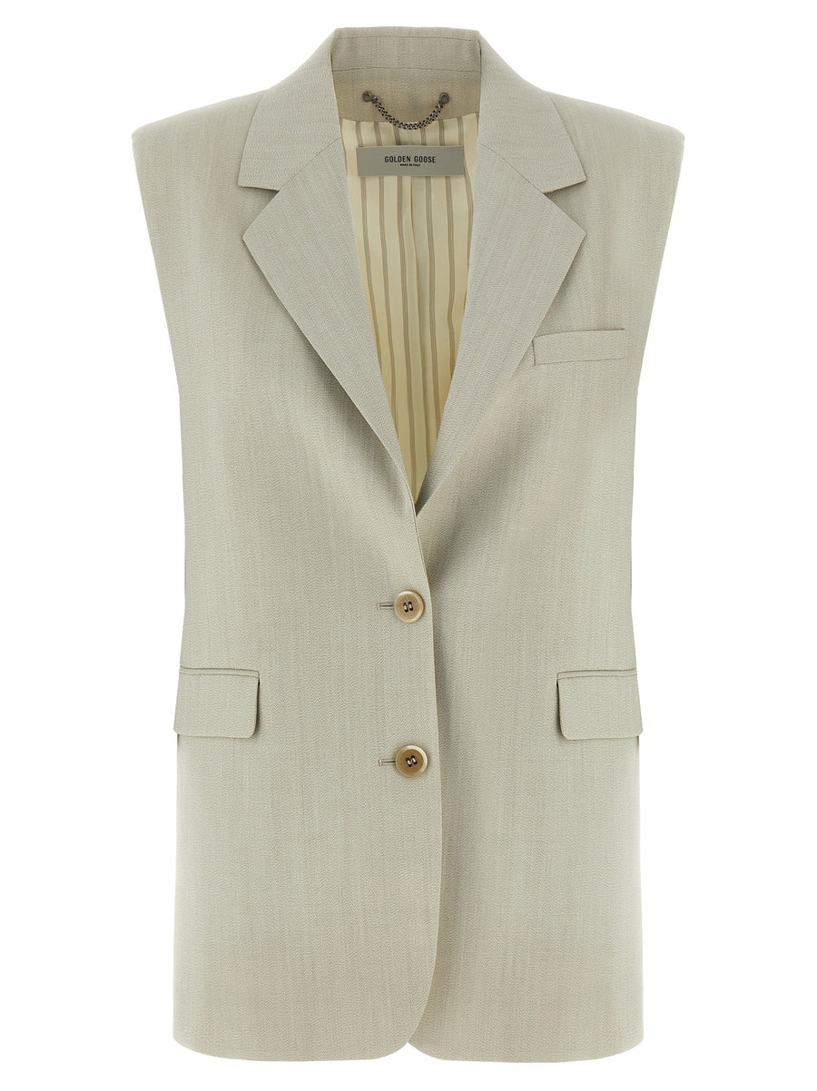 Golden Goose 75% virgin wool vest in beige