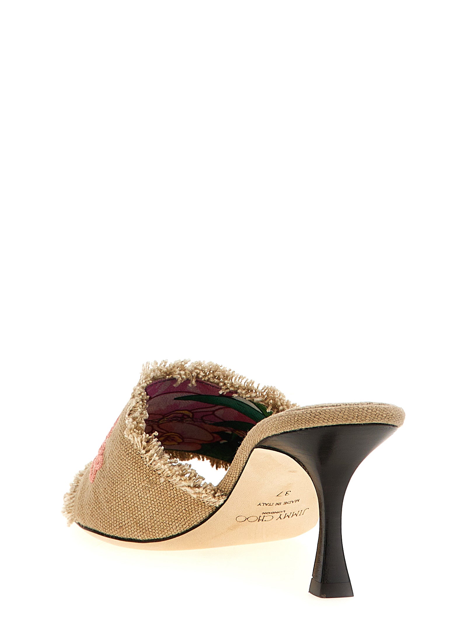 Jimmy Choo 100% Linen mule in beige — view 3