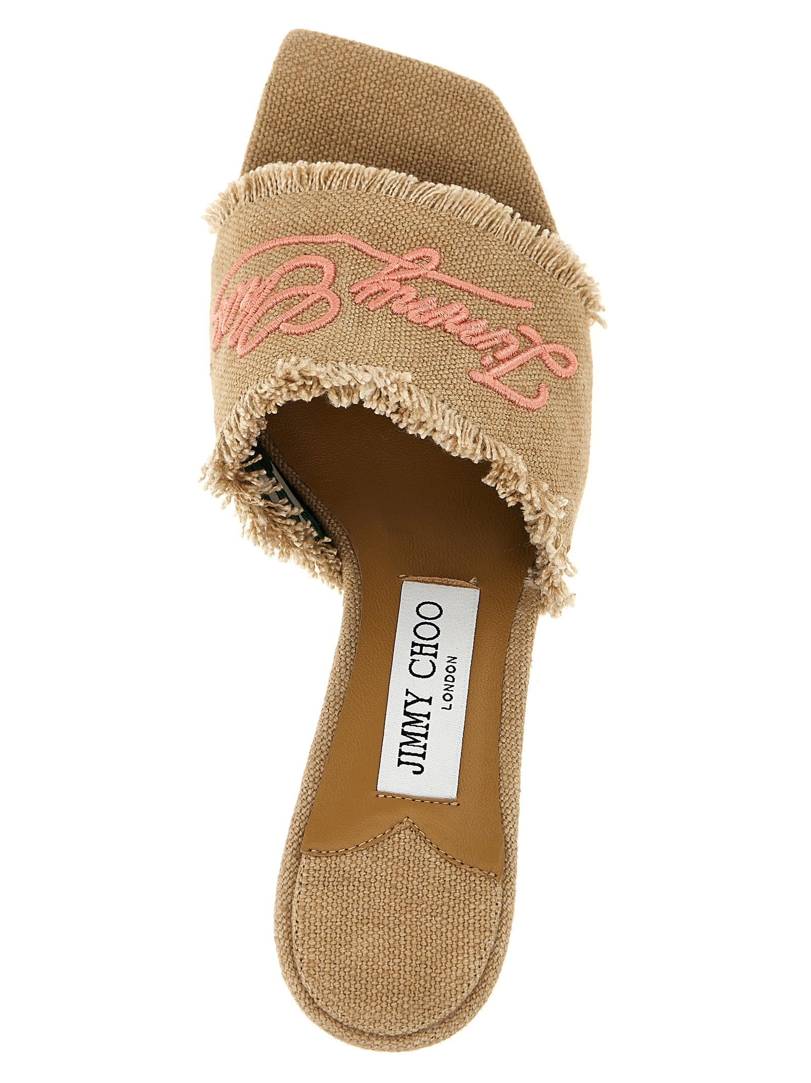 Jimmy Choo 100% Linen mule in beige — view 4